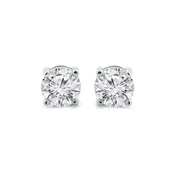 Cate & Chloe Magnolia 18k White Gold Plated Women's Stud Earrings with White Sapphire Simulated Diamond