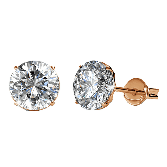 Cate & Chloe Mallory 18k Rose Gold Plated Stud Earrings with Swarovski Crystals Gift for Women