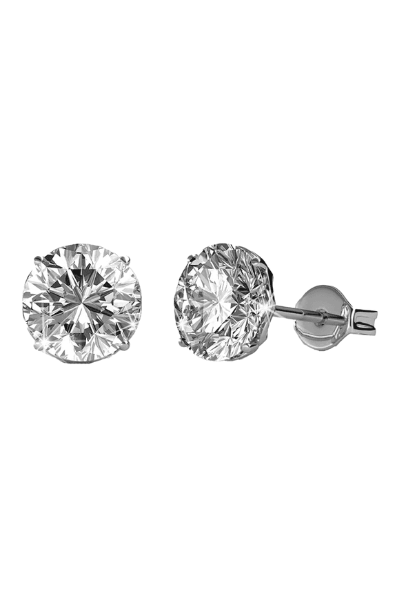 Mallory 18k White Gold Plated Stud Earrings with Swarovski Crystals Gift for Women
