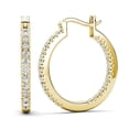 thumbnail image 1 of Cate & Chloe Margot 18k Yellow Gold Plated 24mm Hoop Earrings with Simulated Diamonds Gift for Women, 1 of 9