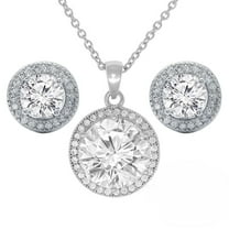 Cate & Chloe Mariah 18k White Gold Plated Jewelry Set with Simulated Diamond Crystals for Women