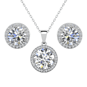 CATE & CHLOE Mariah 18k White Gold Plated Jewelry Set with Simulated Diamond Crystals for Women
