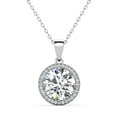 thumbnail image 1 of Cate & Chloe Mariah 18k White Gold Plated Halo Pendant Necklace with Simulated Diamonds for Women, 1 of 10