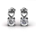 thumbnail image 1 of Cate & Chloe Marian 18k White Gold Plated Heart Stud Earrings with Swarovski Crystals for Women, 1 of 10