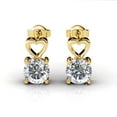 thumbnail image 1 of Cate & Chloe Marian 18k Yellow Gold Plated Heart Stud Earrings with Swarovski Crystals for Women, 1 of 9
