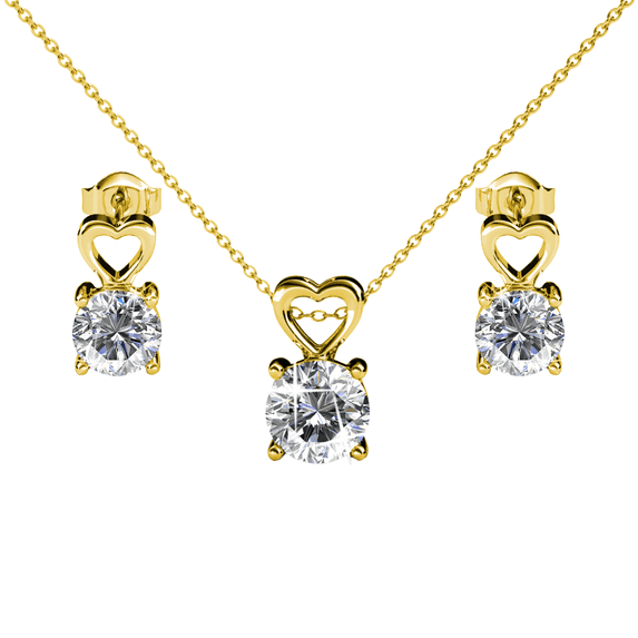 Cate & Chloe Marian 18k Yellow Gold Plated Jewelry Set with Swarovski Crystals Gift for women