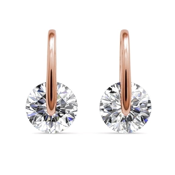 Cate & Chloe McKayla 18k Rose Gold Plated Drop Earrings with Swarovski Crystals Gift for Women