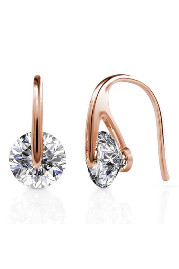 McKayla 18k Rose Gold Plated Drop Earrings with Swarovski Crystals Gift for Women
