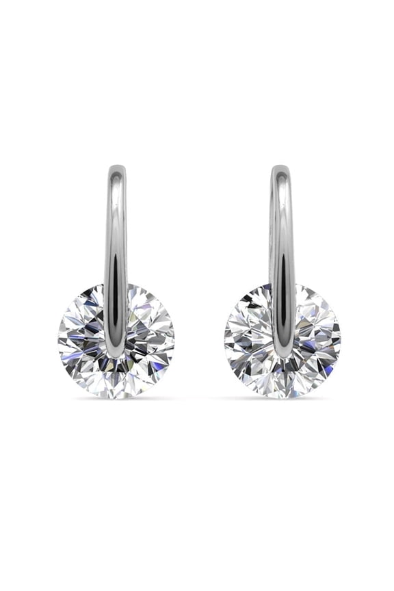 McKayla 18k White Gold Plated Drop Earrings with Swarovski Crystals Gift for Women