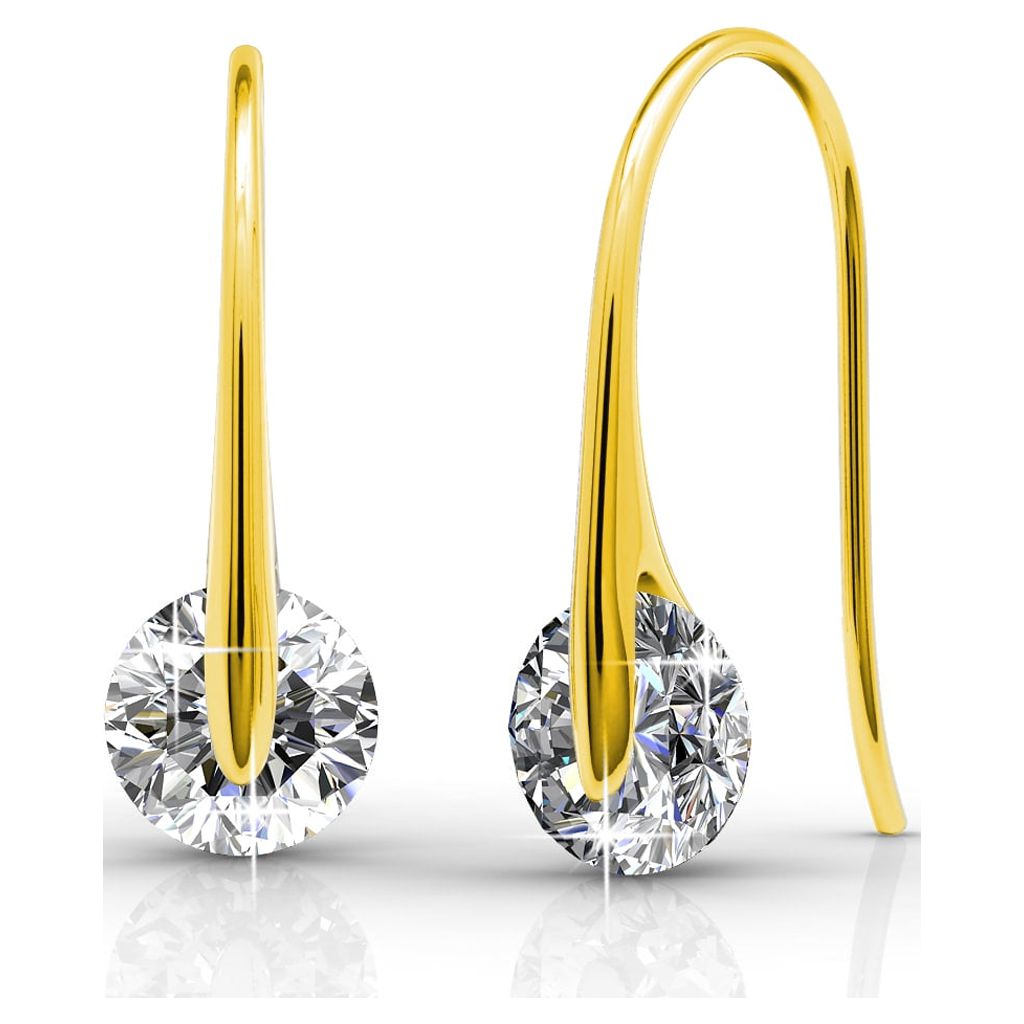 Cate & Chloe McKayla 18k Yellow Gold Plated Drop Earrings | Crystal Earrings for Women, Jewelry Gift for Her - image 1 of 8