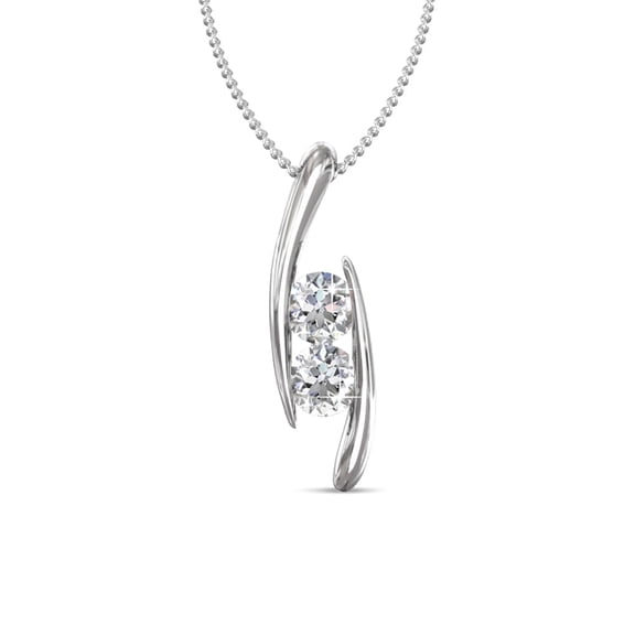 Cate & Chloe McKenna 18k White Gold Plated Pendant Necklace with Swarovski Crystals Gift for Women