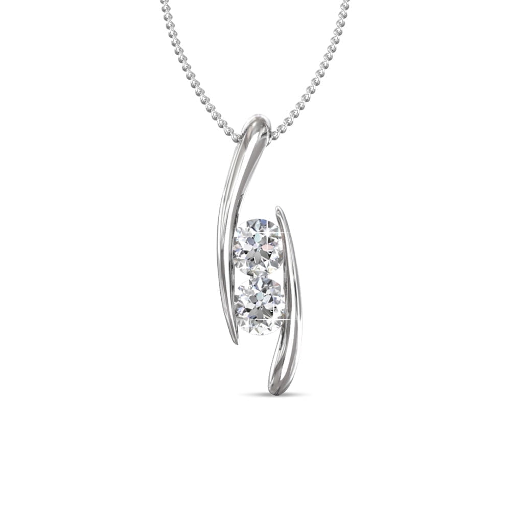 McKenna 18k White Gold Plated Pendant Necklace with Swarovski Crystals Gift for Women