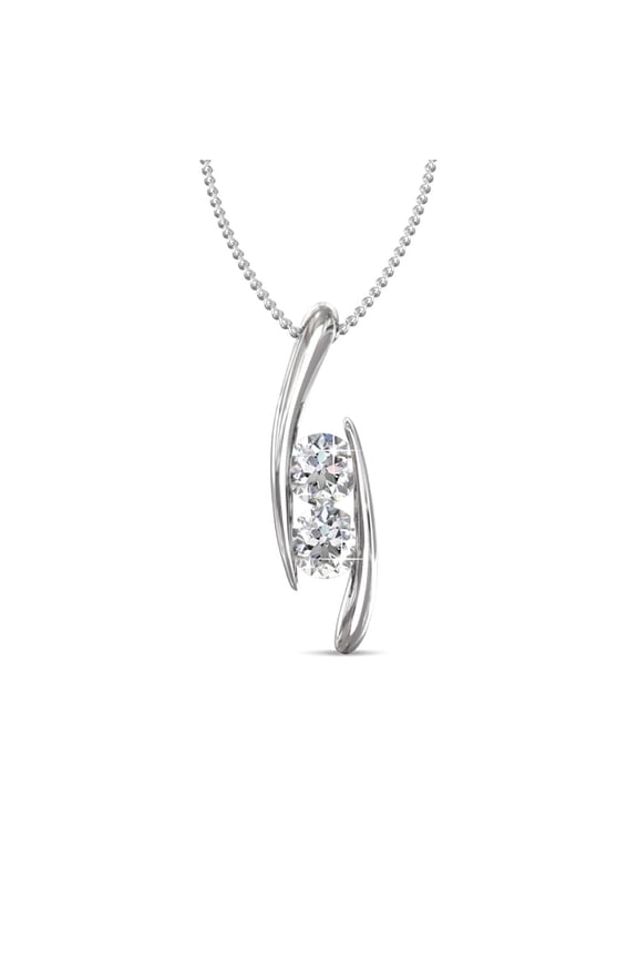 McKenna 18k White Gold Plated Pendant Necklace with Swarovski Crystals Gift for Women