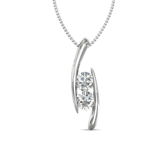 Cate & Chloe McKenna 18k White Gold Plated Pendant Necklace with Swarovski Crystals Gift for Women