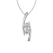 CATE & CHLOE McKenna 18k White Gold Plated Pendant Necklace with Swarovski Crystals Gift for Women