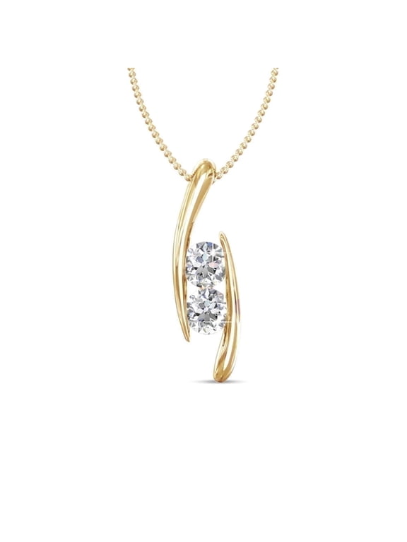McKenna 18k Yellow Gold Plated Pendant Necklace with Swarovski Crystals Gift for Women