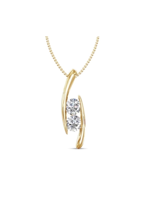 McKenna 18k Yellow Gold Plated Pendant Necklace with Swarovski Crystals Gift for Women