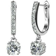 CATE & CHLOE McKenzie 18k White Gold Plated Drop Dangle Earrings with Swarovski Crystals for Women