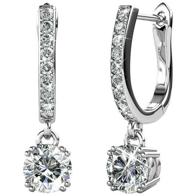 Cate & Chloe McKenzie 18k White Gold Plated Silver Drop Dangle Earrings ...