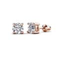 thumbnail image 1 of Cate & Chloe Mia 18k Rose Gold Plated Stud Earrings with 1ct Simulated Diamonds Gift for Women, 1 of 12