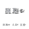 thumbnail image 1 of Cate & Chloe Mia 18k White Gold Plated Stud Earrings with 1ct Simulated Diamonds Gift for Women, 1 of 12