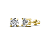 Cate & Chloe Mia 18k Yellow Gold Plated Stud Earrings with 1ct Simulated Diamonds Gift for Women