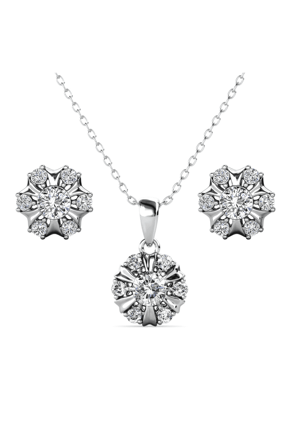 Millie 18k White Gold Plated Jewelry Set with Swarovski Crystals Gift for Women