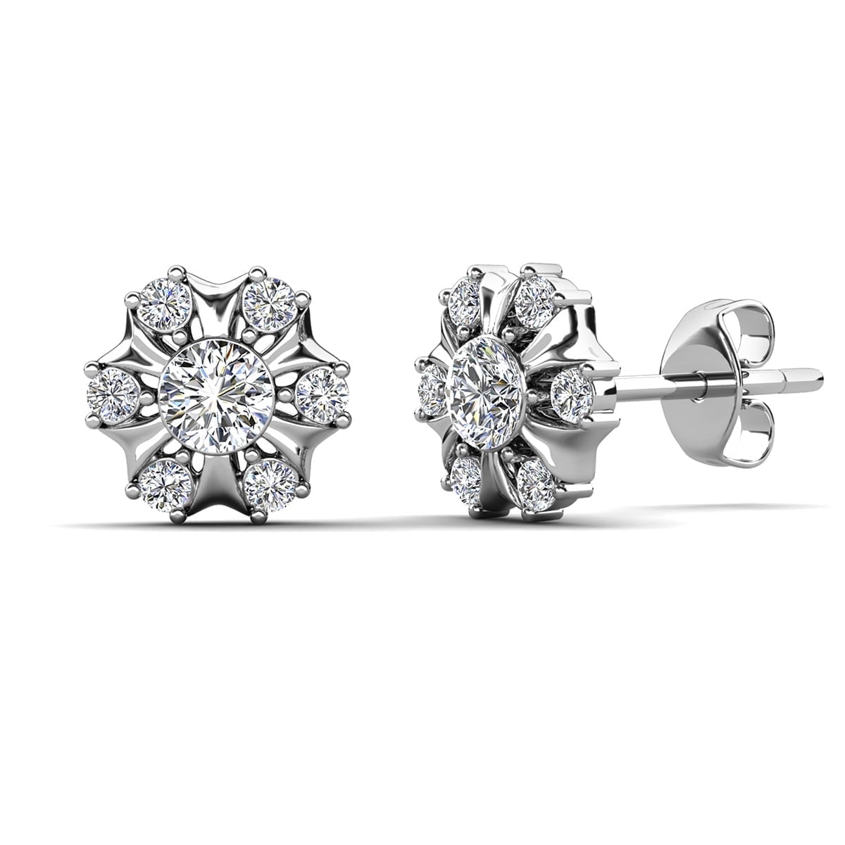 Walmart promo code:  Cate & Chloe Millie 18k White Gold Plated Silver Stud Earrings with Swarovski Crystals for Women, Girls, Jewelry Gift