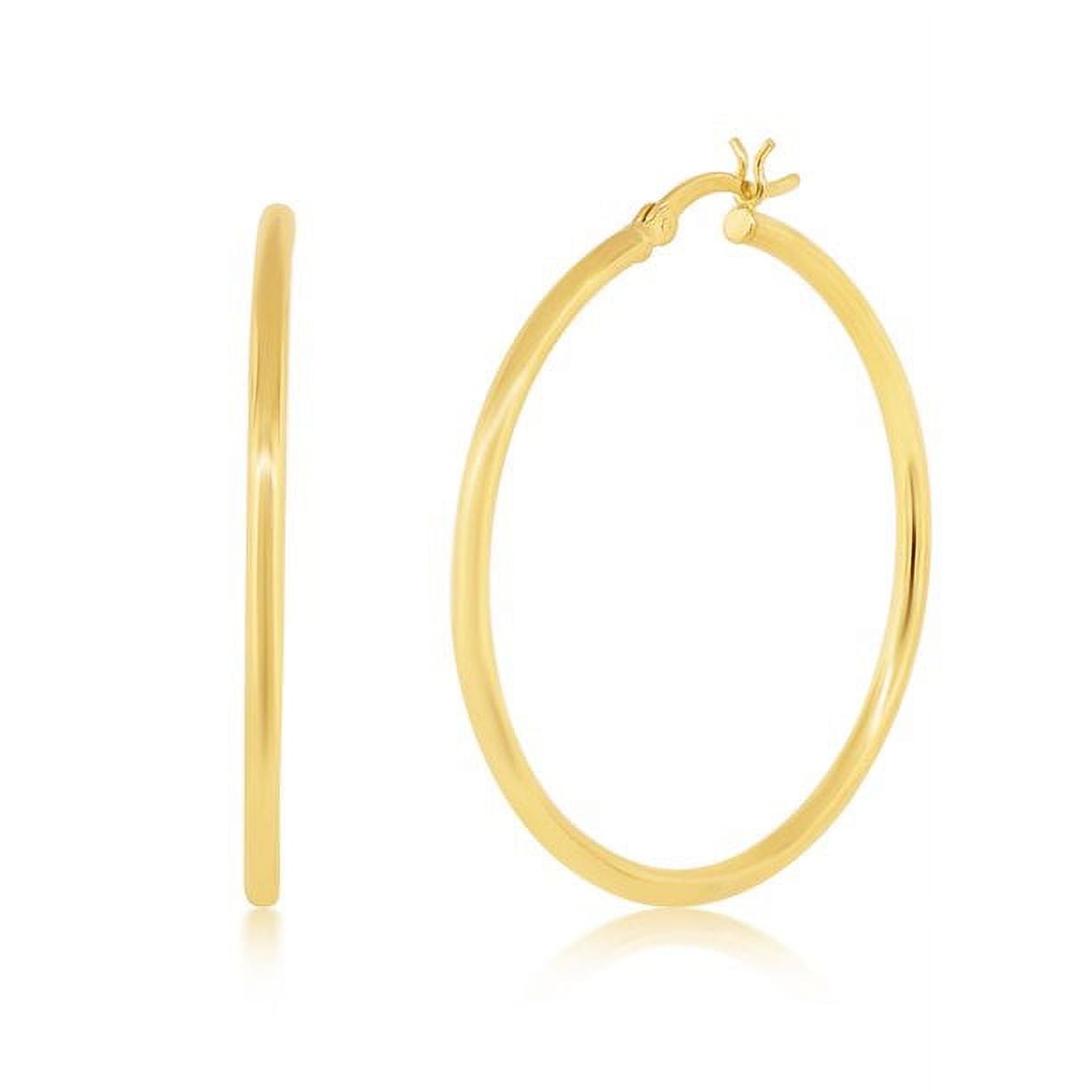 Cate & Chloe Monica Hoop Earrings, Yellow Gold Plated Earrings for Women, Anniversary Jewelry for Women for Any Occasion