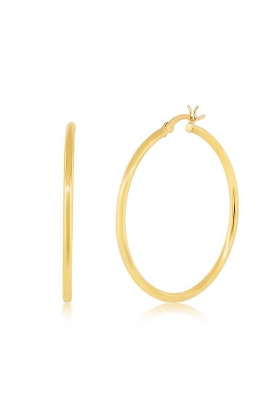 Monica 18k Yellow Gold Plated Silver 40mm Hoop Dainty Earrings for Women, Gift for her