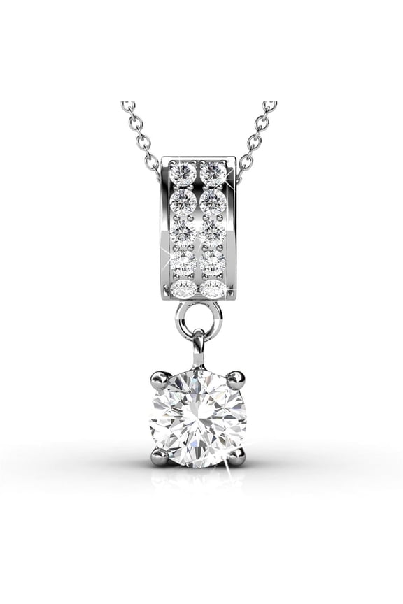 Monroe 18k White Gold Plated Pendant Necklace with Swarovski Crystal Gift for Women