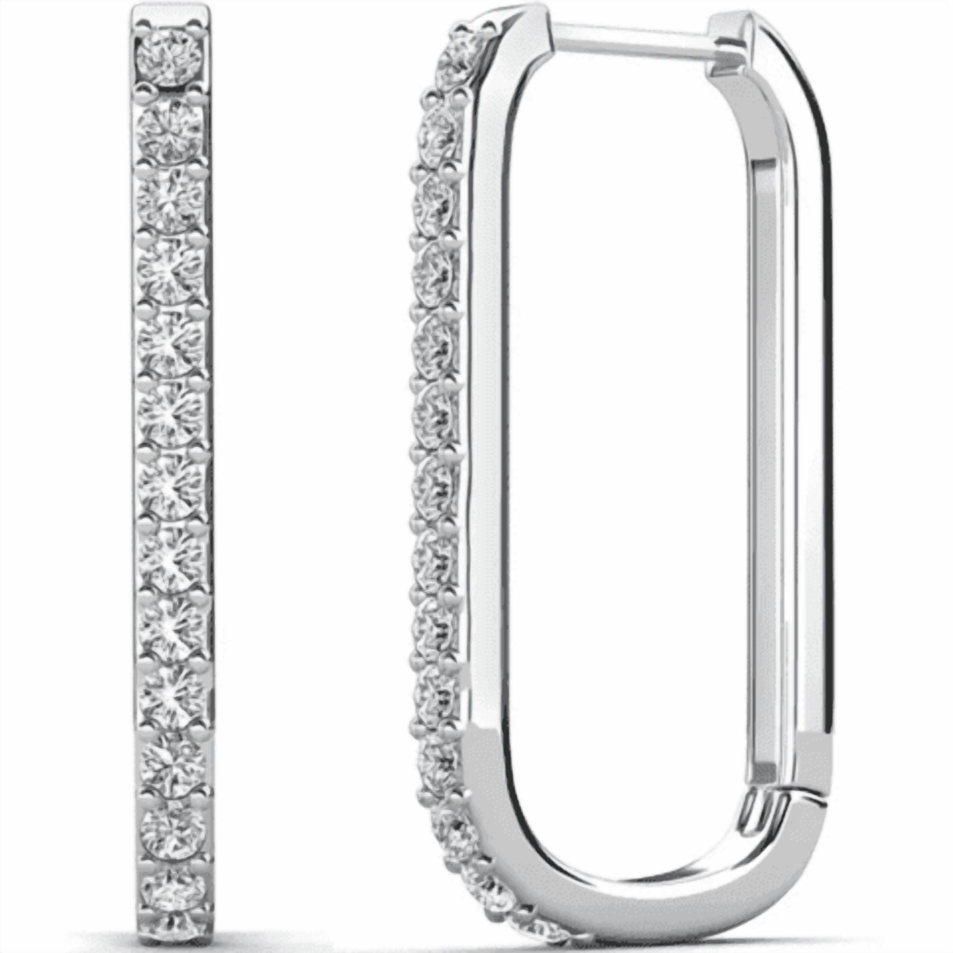 Cate Chloe Nadia 18k White Gold Plated Hoop Earrings with