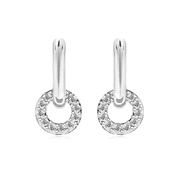 CATE & CHLOE Nala 18k White Gold Plated 14mm Hoop Earrings with Swarovski Crystals Gift for Women