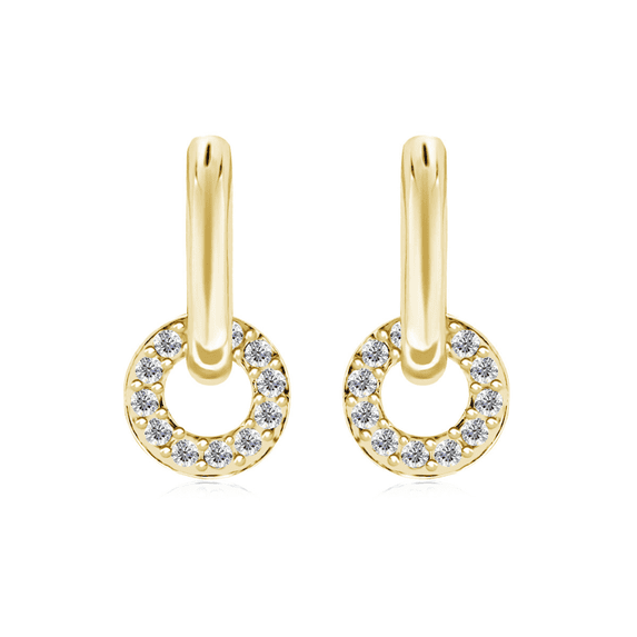 Cate & Chloe Nala 18k Yellow Gold Plated 14mm Hoop Earrings with Swarovski Crystals Gift for Women