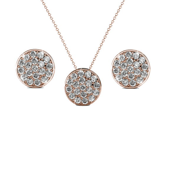 Cate & Chloe Nelly 18k Rose Gold Plated Jewelry Set with Swarovski Crystals Gift for Women