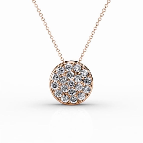 Cate & Chloe Nelly 18k Rose Gold Plated Pave Necklace with Swarovski Crystals Gift for Women