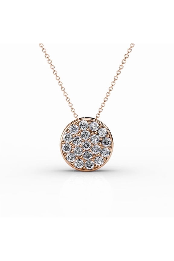 Nelly 18k Rose Gold Plated Pave Necklace with Swarovski Crystals Gift for Women