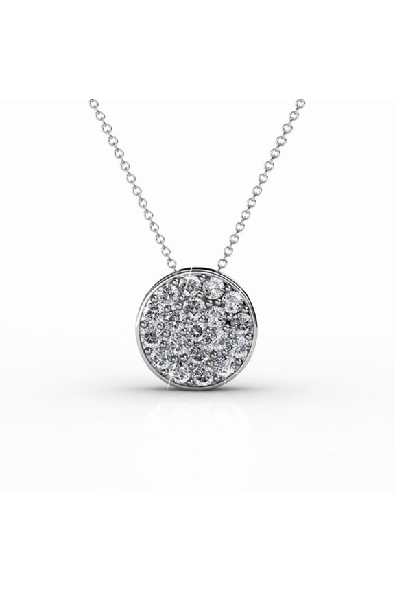 Nelly 18k White Gold Plated Pave Necklace with Swarovski Crystals Gift for Women