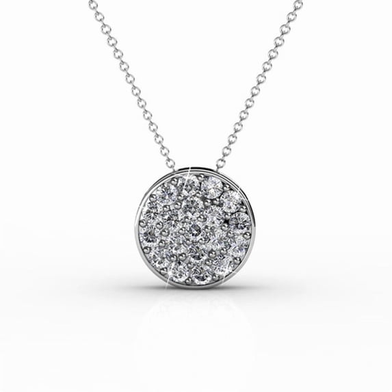 Cate & Chloe Nelly 18k White Gold Plated Pave Necklace with Swarovski Crystals Gift for Women