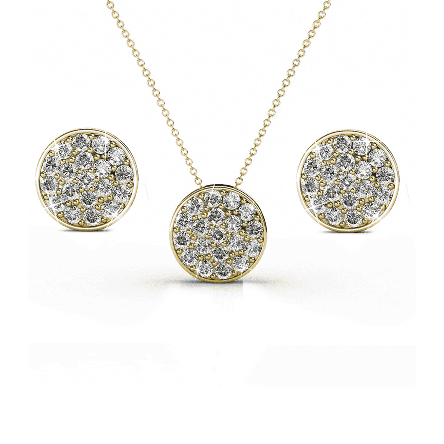 Cate & Chloe Nelly 18k Yellow Gold Plated Jewelry Set with Swarovski Crystals Gift for Women