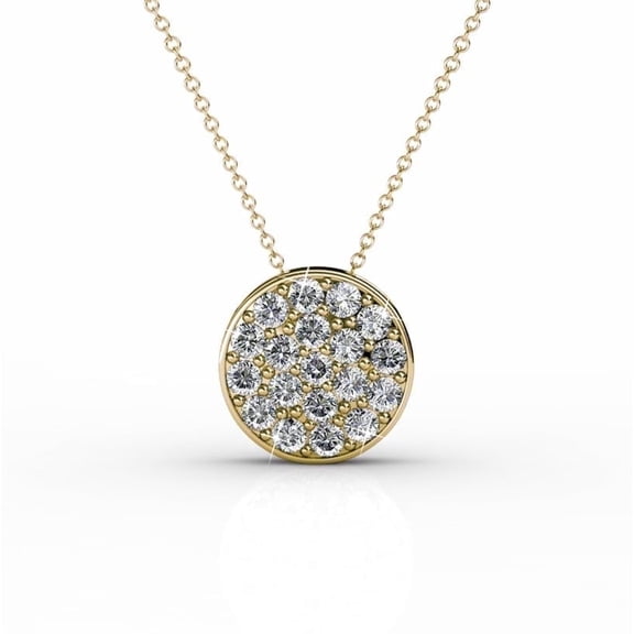 Cate & Chloe Nelly 18k Yellow Gold Plated Pave Necklace with Swarovski Crystals Gift for Women