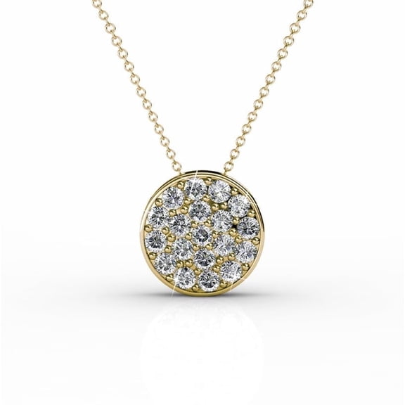 Cate & Chloe Nelly 18k Yellow Gold Plated Pave Necklace with Swarovski Crystals Gift for Women