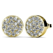 Cate & Chloe Nelly 18k Yellow Gold Plated Stud Earrings | Pave Crystal Earrings for Women, Gold Jewelry