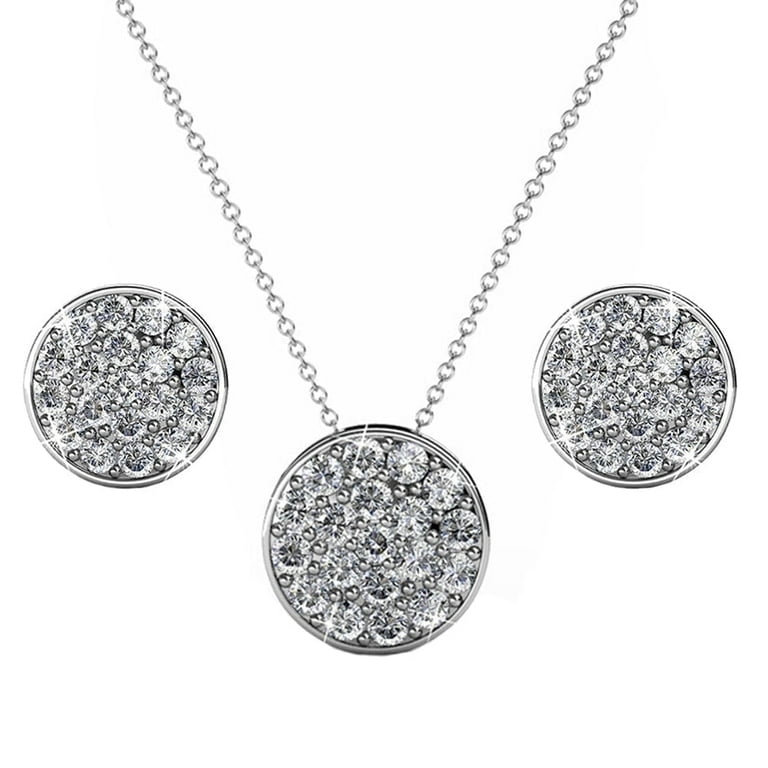 Cate Chloe Nelly 18k White Gold Plated Jewelry Set with