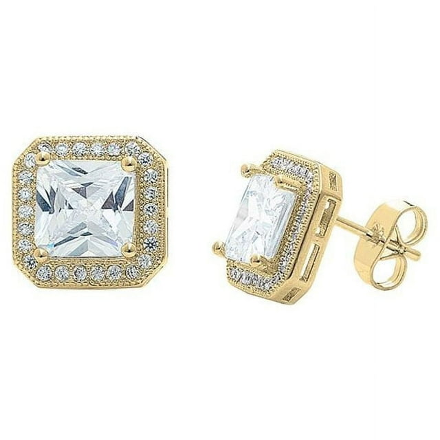 Cate & Chloe Norah 18k Yellow Gold Plated CZ Stud Earrings | Women's Crystal Earrings, Jewelry Gift for Her