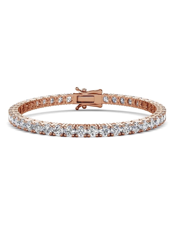 Olivia 18k Rose Gold Plated Tennis Bracelet With Simulated Diamond Crystals for Women