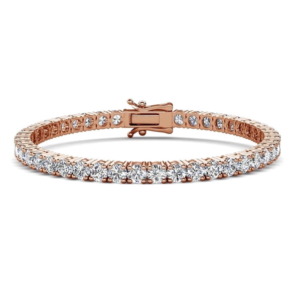 Cate & Chloe Olivia 18k Rose Gold Plated Tennis Bracelet With Simulated Diamond Crystals for Women