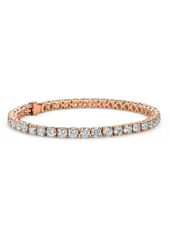 Cate & Chloe Olivia 18k Rose Gold Plated Tennis Bracelet with Crystals | Women's Bracelet with CZ Crystals, Gift for Her
