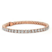 Cate & Chloe Olivia 18k Rose Gold Plated Tennis Bracelet Simulated Diamond Crystals Gift for Women