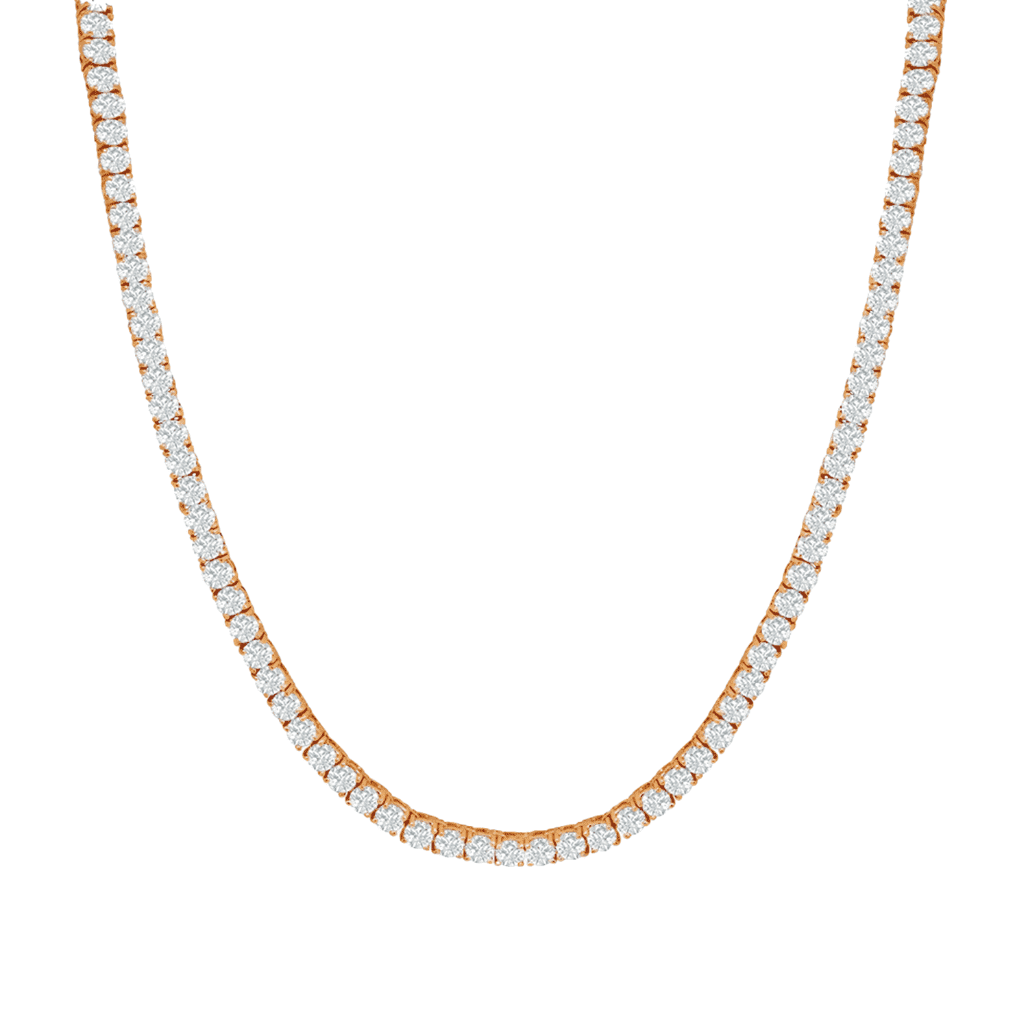 Cate & Chloe Olivia 18k Rose Gold Plated Tennis Necklace with Simulated Diamond Crystals for Women